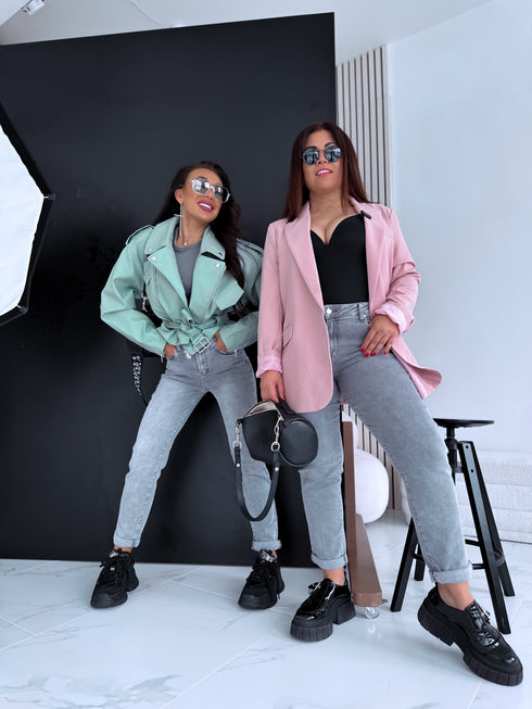 MOM FIT džinsa bikses "SILVER CITY" DJ2687 - PELĒKAS PRE-ORDER